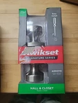 Kwikset Arroyo Matte Black Hall/closet Knob With Soft Modern Rose 97200-934 New. Fixed Price $17.29.