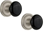 Nostalgic Warehouse Rope Rosette Black Porcelain Knob Double Dummy Satin Nickel. Fixed Price $69.99.
