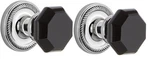 Nostalgic Warehouse Rope Rosette Passage Waldorf Black Door Knob Chrome 2.75". Fixed Price $69.99.