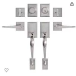 Gua Oyh Double Handles For Front Door, Satin Nickel #A154. Fixed Price $49.98.