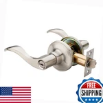 Henyin Wave Lever Door Lock/knob, Left-hand Bath Privary Handle, Silver. Fixed Price $29.00.