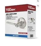 Hyper Tough Satin Nickel Privacy Door Lever With Round Rosette Model 1753102. Fixed Price $21.97.