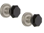 Nostalgic Warehouse Rope Rosette Passage Waldorf Black Door Knob Satin Nickel. Fixed Price $69.99.