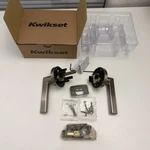Kwikset 720HFLRDT-15 Halifax Passage Lever Round Rose, Satin Nickel A02. Fixed Price $16.00.