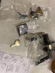Emtek 5122HLOUS10BRH Helios Keyed Entry Lever Set With Square Rose - Oil Rubb. Fixed Price $210.99.
