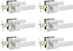 Passage Door Levers, 6 Pack Satin Nickel, Square Non-locking Knobs. Fixed Price $50.00.