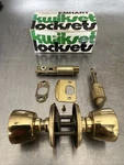 Emhart Kwikset Polished Brass Entry Door Knob Lockset Nos Vintage. Fixed Price $26.95.