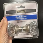 Defiant Glass Door Knobs Satin Nickel Finish 2 1/4" 393 098 Interior W Spindle. Fixed Price $13.49.