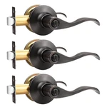 Gobekor 3 Pack Interior Door Handles Bronze Privacy Levers Oil Rubbed. Fixed Price $59.76.