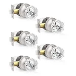 Orger 5 Pack Clear Glass Privacy Door Knobs With Satin Nickel Finish. Fixed Price $108.12.
