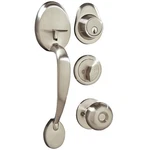 Steel Pro Brushed Nickel Entry Door Handleset With Half Round Interior Knob. Fixed Price $104.91.