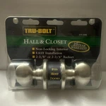 Tru-bolt Hall & Closet Passage Interior Door Knob Non Locking 2 3/8 3/4 New. Fixed Price $14.95.