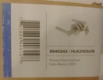 Miseno HLK3012 Elkton Round Rod Privacy Door Lever Set Satin Nickel. Fixed Price $29.50.