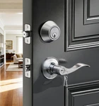Door Lever Lock Set Keyed Alike Satin Nickel Heavy Duty Veise DL01-C Front Wave. Fixed Price $74.99.