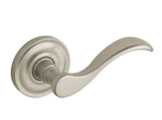 Baldwin Wave Estate Lever Without Rosettes Single Satin Nickel 5455V150MR. Fixed Price $38.68.