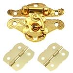 Fdxgyh 1 Pcs Antique Hasp Latch And 2 Butterfly-shape Hinges Decorative L.... Fixed Price $14.44.