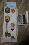Kwikset Belleview Single Cylinder Smartkey Entry Handleset 96870-098 Antiq Brass. Fixed Price $60.00.