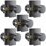 Satin Chrome Door Knobs, 5 Pack Privacy Interior, Rectangular Moder.... Fixed Price $193.90.