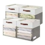 4 Pack 13X13 Inch Gray White Storage Cubes, Linen, Foldable, Window, Handles. Fixed Price $53.41.