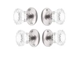 Rousso Reproductions Two Crystal Glass French Door Knob Sets With Self-c. Fixed Price $181.25.