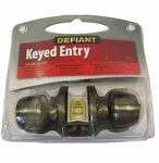 Antique Brass Defiant Keyed Entry Door W/ 2 Keys New In Box. Fixed Price $20.00.