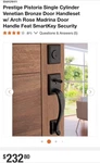 Baldwin Door Handle Set Bronze. Fixed Price $75.00.