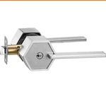 Berlin Modisch Hex Door Handle Lever Silver Modern Privacy Lock Set Open. Fixed Price $21.95.