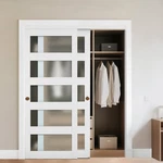 Vevor Sliding Closet Door 60"(DOUBLE 31") X 80" 5-LITE Frosted Glass Bypass. Fixed Price $289.99.