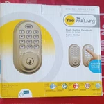 Yale Real Living Push Button Deadbolt Lighted Keypad Satin Nickel. Fixed Price $55.00.