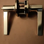 Manchester Door Lever - Polished Brass Amazon Basics With Locking Mechanism. Fixed Price $10.00.