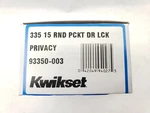 Kwikset 335 Round Bed/bath Pocket Door Lock Satin Nickel. Fixed Price $31.99.