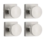 4 Pack Kwikset Pismo Dummy Doorknob Single Sided Handle For Closets Satin Nickel. Fixed Price $44.99.
