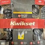 Kwikset Entry Door Knob & Dbl Cyl Deadbolt Security Satin Nickel 99920-006. Fixed Price $25.00.