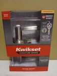 New Kwikset Trafford Keyed Satin Nickel Entry Handle 97403-072. Fixed Price $13.00.