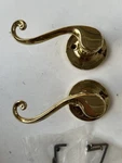 Kwikset Dorian Dummy Door Lever Pair 788MNL Polished Brass Rh Handle. Fixed Price $12.99.
