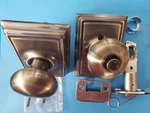 Schlage F40 609 Add, Plymouth Privacy Knob Set, Addison Trim, Antique Brass. Fixed Price $32.56.