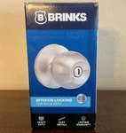 Brinks Interior Locking Door Knob Satin Nickel For Bed & Bath 2112.119. Fixed Price $9.45.