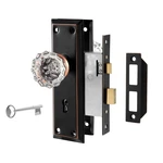 Upgraded Mortise Lock Set For Interior Door, Antique Vintage Style Crystal Gl.... Fixed Price $47.69.