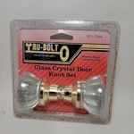 Tru-bolt 221-7244 Crystal Clear Glass Door Knobs Handle Set Brass New Sealed. Fixed Price $19.95.