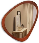 Asymmetrical Wood Wall Mirror - Unique Decorative For Home 28"X22. Fixed Price $198.99.