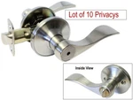 Lot Of 10 Privacy Satin Nickel Lever Handle Door Lock Bedroom Bathroom Brushed. Fixed Price $140.99.