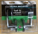 Ultra Security Door Locks, Lever Handle, Satin Chrome, Various Functions. Fixed Price $19.99.
