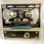 Franklin Mfg Glass Knob Interior Mortise Lock Kit With Hardware. Fixed Price $25.00.