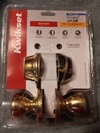 Kwikset Polished Brass Finish Tylo Knob Single Cylinder Deadbolt.combo DK55. Fixed Price $25.00.