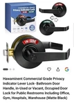Commercial Grade Privacy Indicator Lever Lock - Matt Black Occupied Door. Fixed Price $54.95.