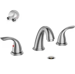 Phiestina 8 Inch 2 Handles 3 Holes Deck Mount Brushed Nickel Widespread Bathr.... Fixed Price $39.99.