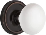 Elegant White Porcelain Round Door Knob With Vintage Rosette Design. Fixed Price $156.99.