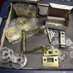Images By Baldwin Privacy Lever Latch Set 5450-030-RPRI 2 3/8" Polished Brass. Fixed Price $75.95.
