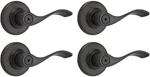 Kwikset Bed Bath Door Lever 4 Pack Balboa Venetian Bronze Privacy Reversible. Fixed Price $120.70.
