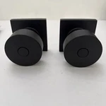 Emtek 5022ROUUS19 Round Knobset, Squarenon-turning 2-SIDED Dummy Door Black. Fixed Price $50.00.